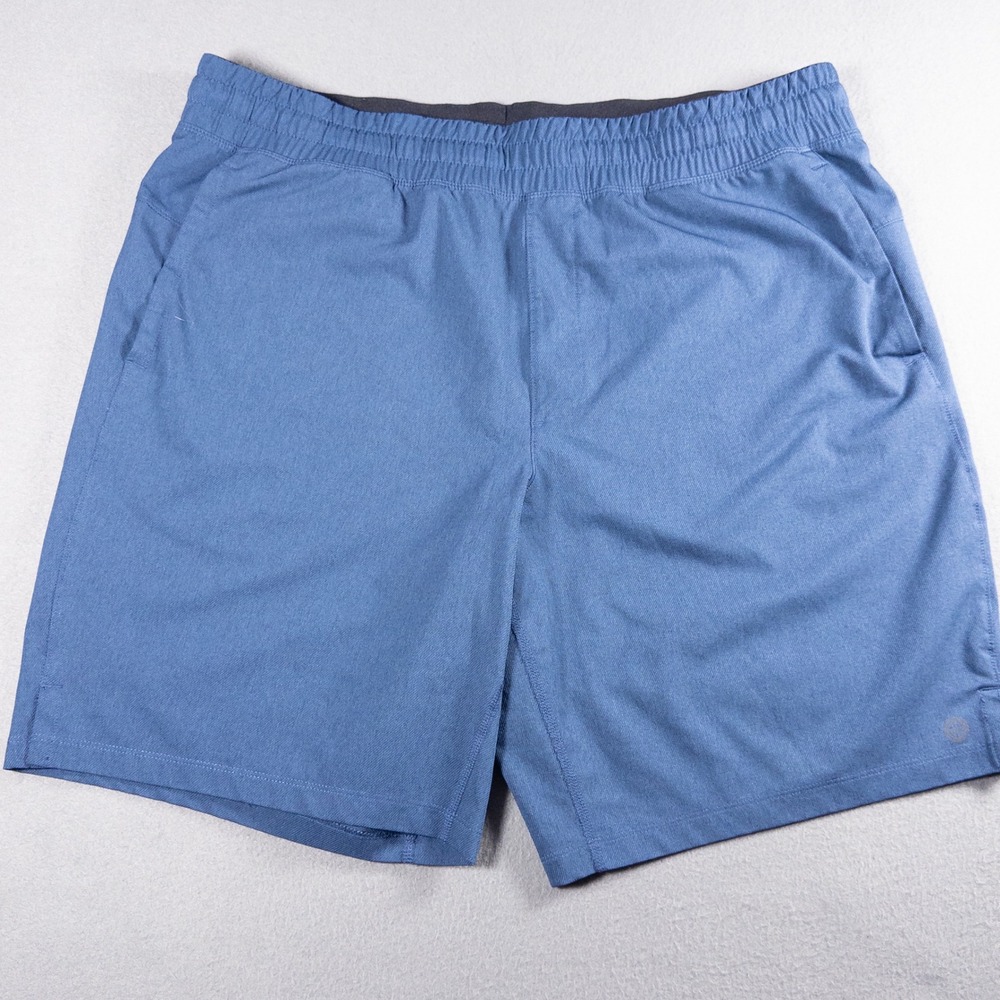 Mondetta Outdoor Project Mens XL Blue Heathered Athletic Hiking Shorts Stretch